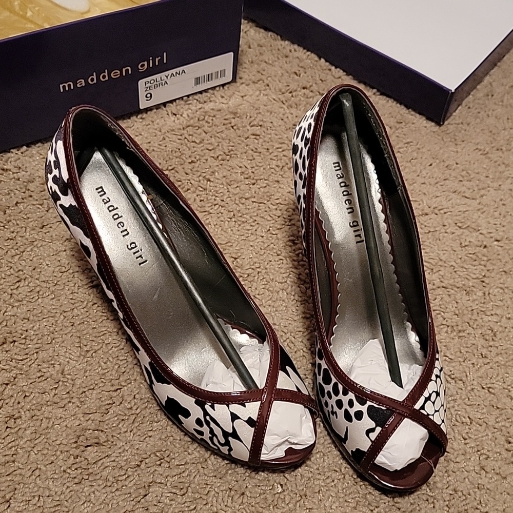 Zebra print heels